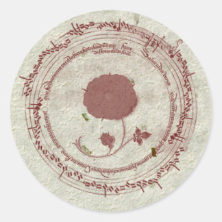 Pegatina Redonda Flor de manuscrito medieval