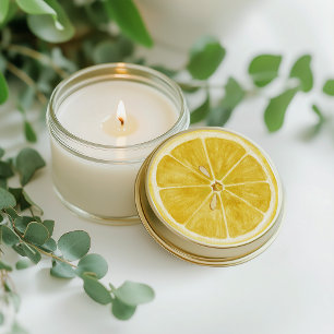 Pegatina Redonda Flor de mosaico mediterránea Positano limón