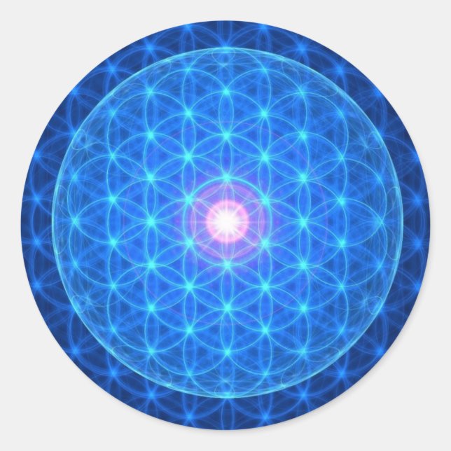 Pegatina Redonda Flor de pegatinas (Anverso)