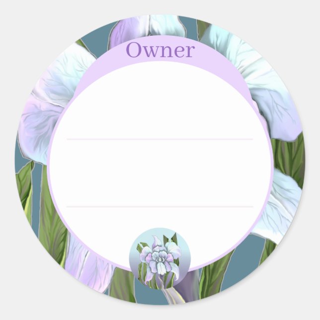 Pegatina Redonda Flor de Smeraldo (Anverso)