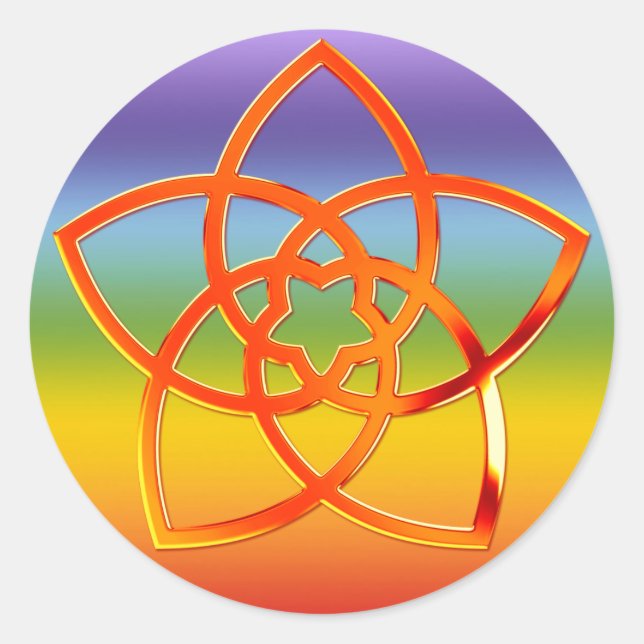 Pegatina Redonda Flor, de venus, Venus Flower/HABLAS | chakren (Anverso)