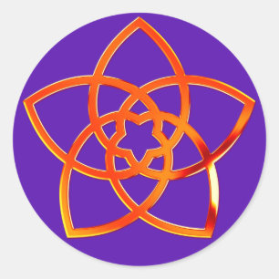 Pegatina Redonda Flor, de venus, Venus Flower/HABLAS violet
