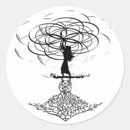 Pegatina Redonda Flor de vida