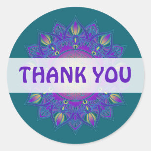 Pegatina Redonda Flor de vida - Mandala india 3