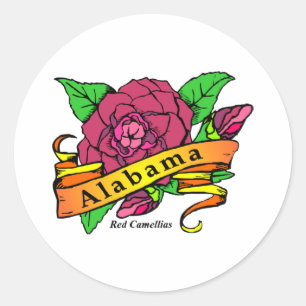 Pegatina Redonda Flor del estado de Alabama