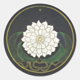 Pegatina Redonda Flor dorada Mandala