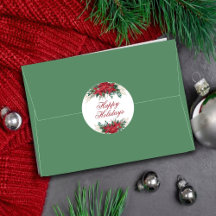 Flor floral de Navidades rojos y verdes de Poinset