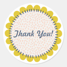 Pegatina Redonda Flor Funky