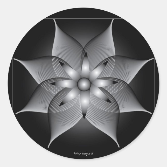 Pegatina Redonda Flor IMLeno (Anverso)