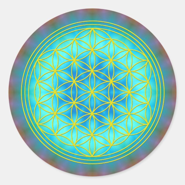 Pegatina Redonda Flor la vida móvil 11 (Anverso)