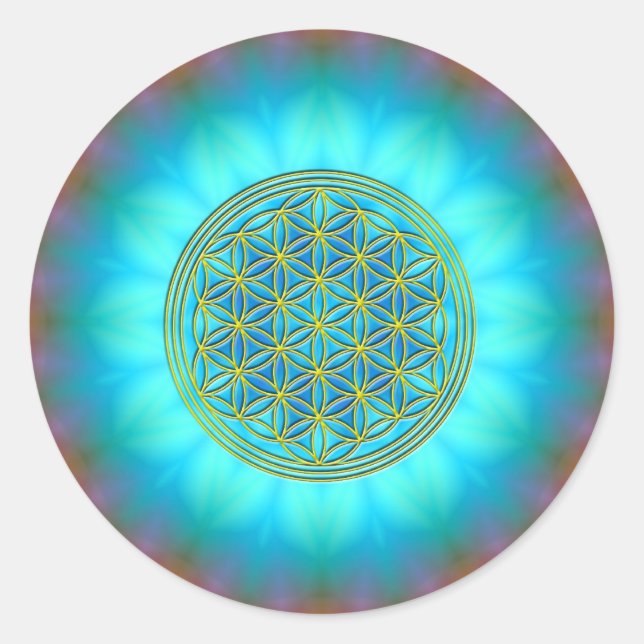 Pegatina Redonda Flor la vida móvil 11 (Anverso)