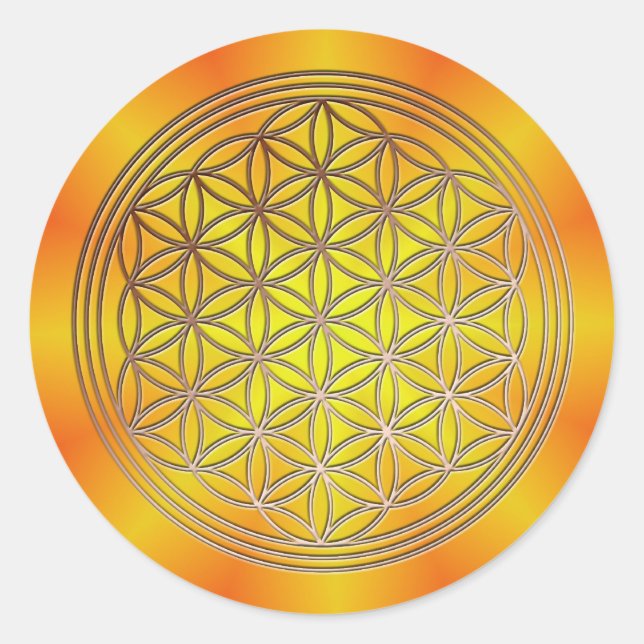 Pegatina Redonda Flor la vida móvil 5 (Anverso)