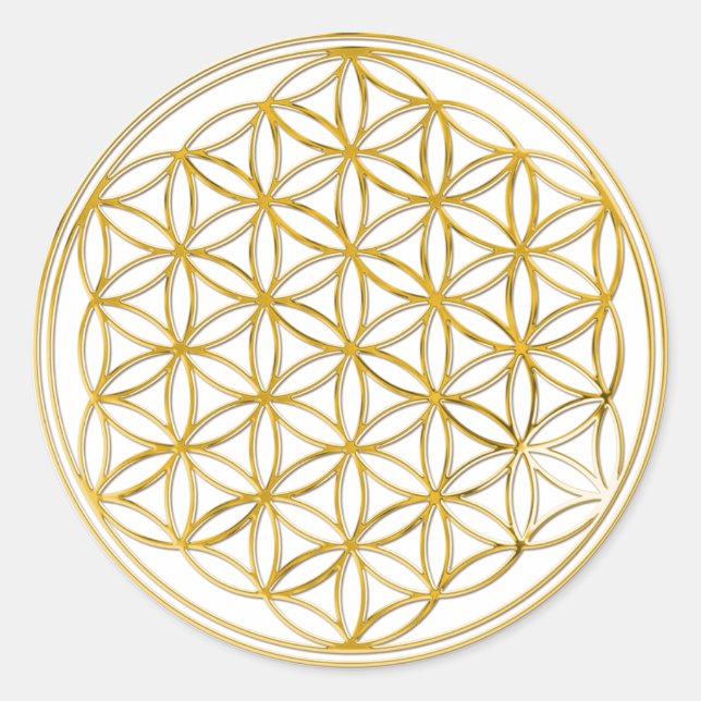 Pegatina Redonda Flor la vida | pequeña (Anverso)