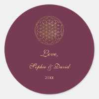 Flor real de oro de Boda de Geometría Sagrada de l