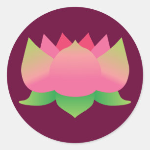 Pegatina Redonda Flor rosa Lotus