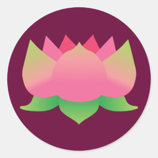 Pegatina Redonda Flor rosa Lotus