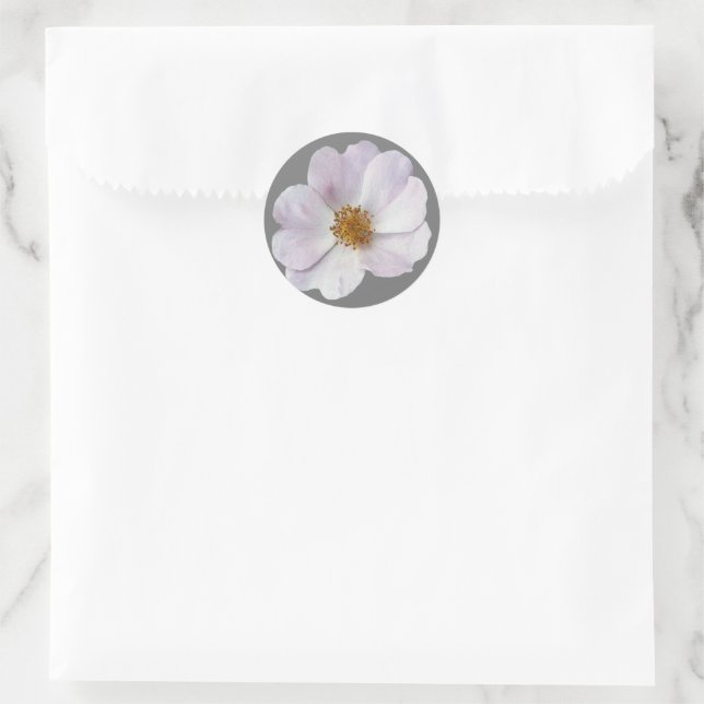 Pegatina Redonda Flor rosa pequeña (Bolso)