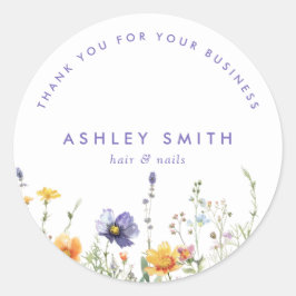 Pegatina Redonda Flor silvestre