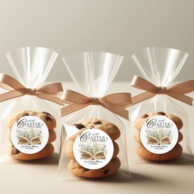 Pegatina Redonda Flor silvestre de libro Un nuevo capítulo Iniciar  (Subido por el creador)