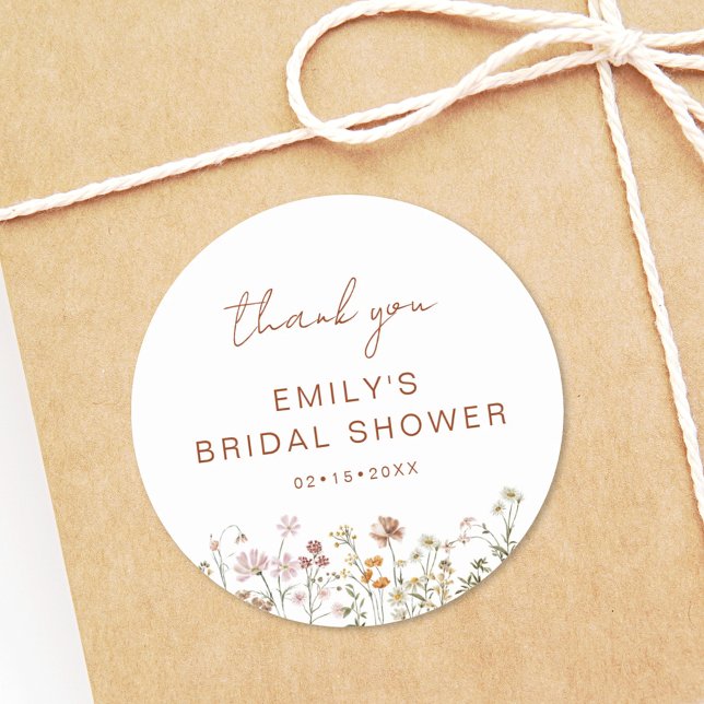 Pegatina Redonda Flor silvestre Gracias A Bridal Shower In Bloom (Subido por el creador)