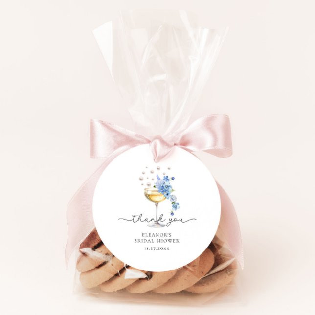 Pegatina Redonda Flor silvestre Perlas Prosecco Gracias Bridal Show (Subido por el creador)