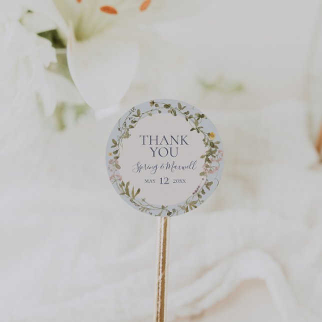 Pegatina Redonda Flor silvestre primavera | Azul Gracias A Favor Pe (Subido por el creador)