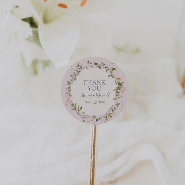 Pegatina Redonda Flor silvestre primavera | Rubor Gracias Por Favor (Subido por el creador)