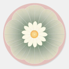 Pegatina Redonda Flor simple