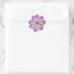 Pegatina Redonda Flor violeta clara