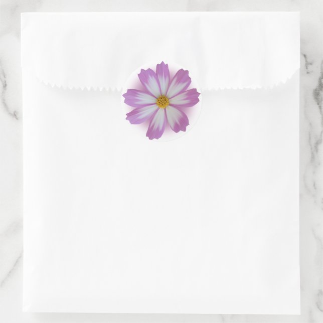 Pegatina Redonda Flor violeta clara (Bolso)