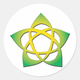 Pegatina Redonda Flor Wicca