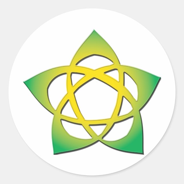 Pegatina Redonda Flor Wicca (Anverso)