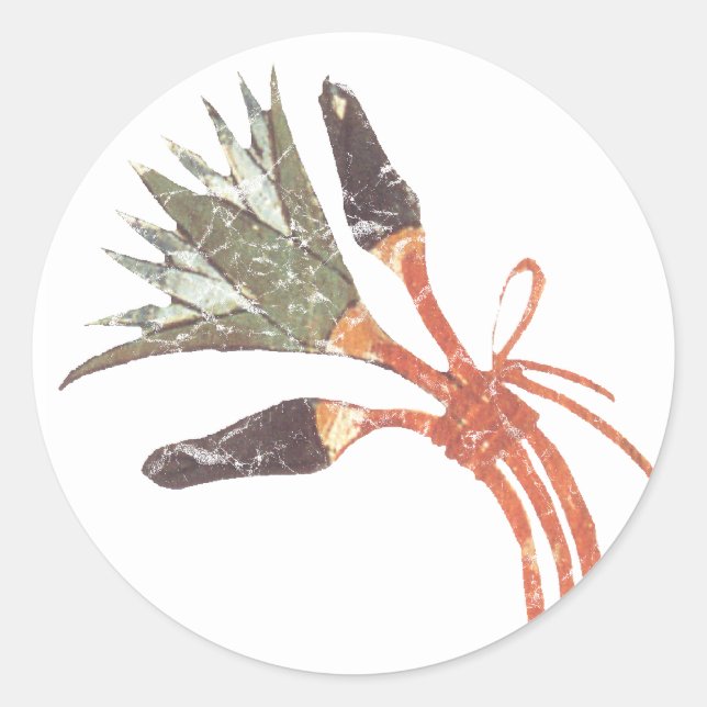 Pegatina Redonda Flor y capucha de Lotus egipcia (Anverso)