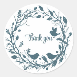 Pegatina Redonda Flora folclórica escandinava