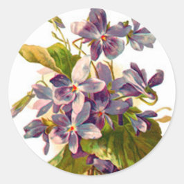 Pegatina Redonda Flora morada