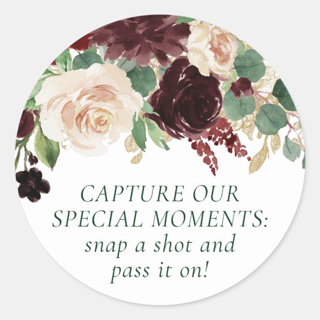 Pegatina Redonda Floraciones rusas | Cámara roja de Terracotta y Ma (Anverso)