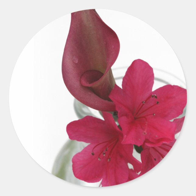 Pegatina Redonda floral (Anverso)