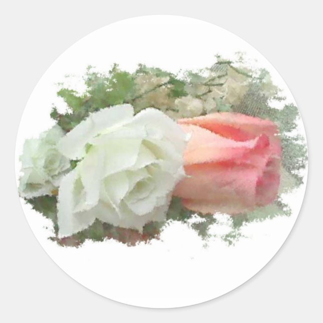 Pegatina Redonda Floral (Anverso)