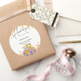 Pegatina Redonda Floral A Sweet Honey Aee Baby Shower
