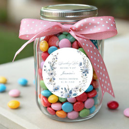 Pegatina Redonda Floral Algo azul antes de hacerlo Despedida de sol