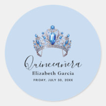 Floral azul e marfil Quinceañera