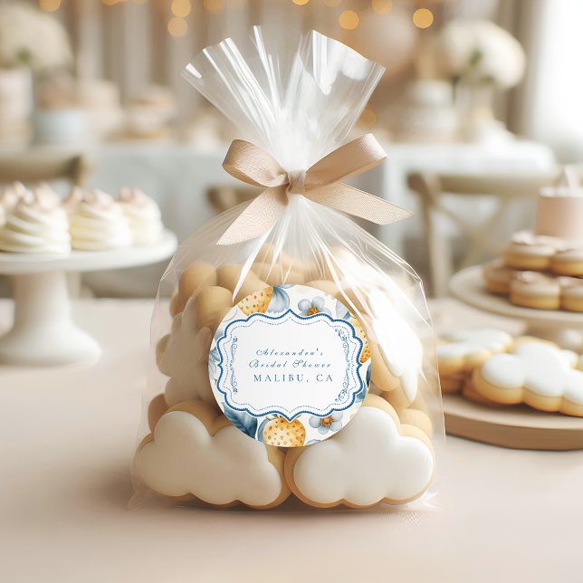 Pegatina Redonda Floral Berry Moda Bridal Shower (Subido por el creador)