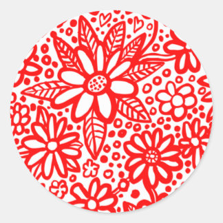 Pegatina Redonda Floral bloqueado