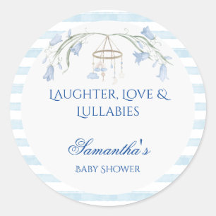 Pegatina Redonda Floral Bluebell Mobile Celestial Boy Baby Shower