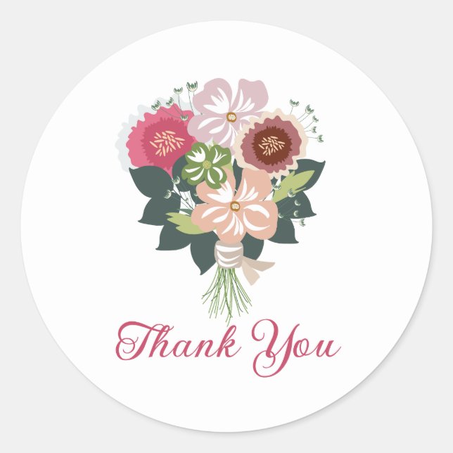 Pegatina Redonda Floral Bouquet (Anverso)
