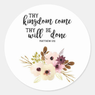 Pegatina Redonda Floral Christian Matthew Bible Scripting