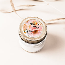 Pegatina Redonda Floral de colores audaces | Gracias Favor De La Bo