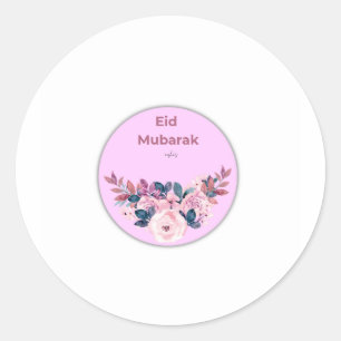 Pegatina redonda floral de Eid Mubarak
