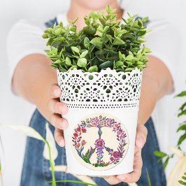 Pegatina Redonda Floral de paz colorida cute boho hippie salvaje