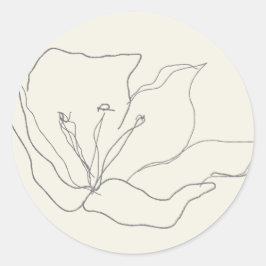 Pegatina Redonda Floral Delicada De Huevos Blandos Modernos